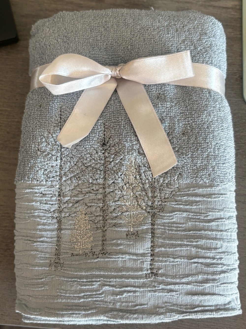 Embroidered Tree Hand Towels